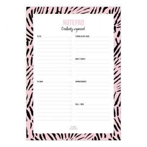 A5 Notepad creatively organized pink leaves | Studio Stationery