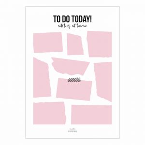 A5 To do Today Noteblock - Pink | Studio Stationery