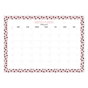 A3 Monthly planner Pink Dots | Studio Stationery
