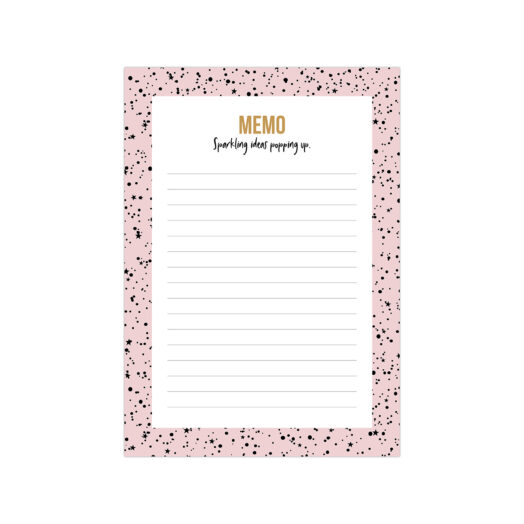 A6 Noteblock Memo sparkling Pink | Studio Stationery
