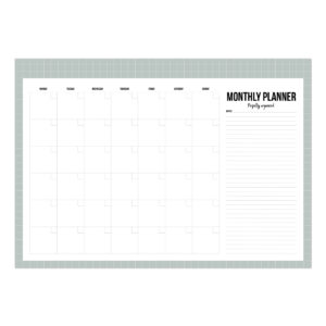 A5 Monthly Planner Grid Salie | Studio Stationery