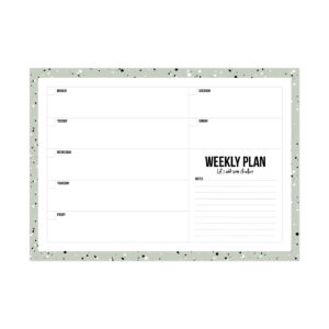 Weekly plan Random Spots green A4 noteblock | Studio Stationery