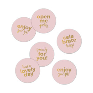 Cadeaustickers Text mix roze/goud | ConceptWrapping