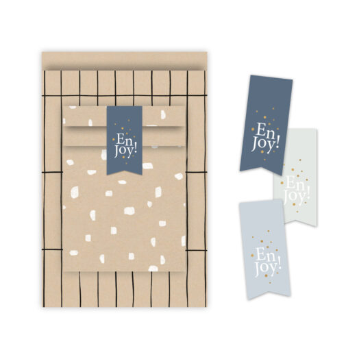 Cadeauzakjes pakket Slim tiles kraft/zwart | ConceptWrapping