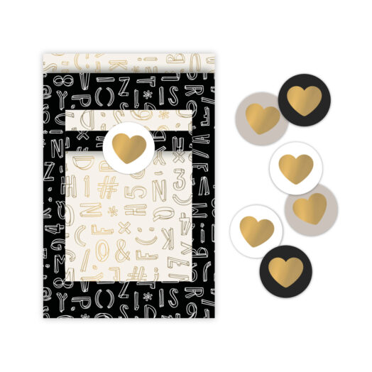 Cadeauzakjes pakket Typo Graphic zwart | ConceptWrapping